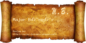 Major Böngér névjegykártya